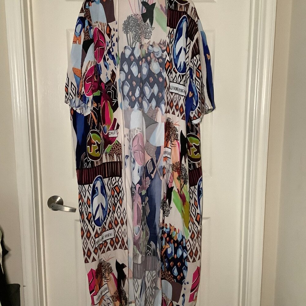 African Bohemian Duster Beach Colorful Cover-Up